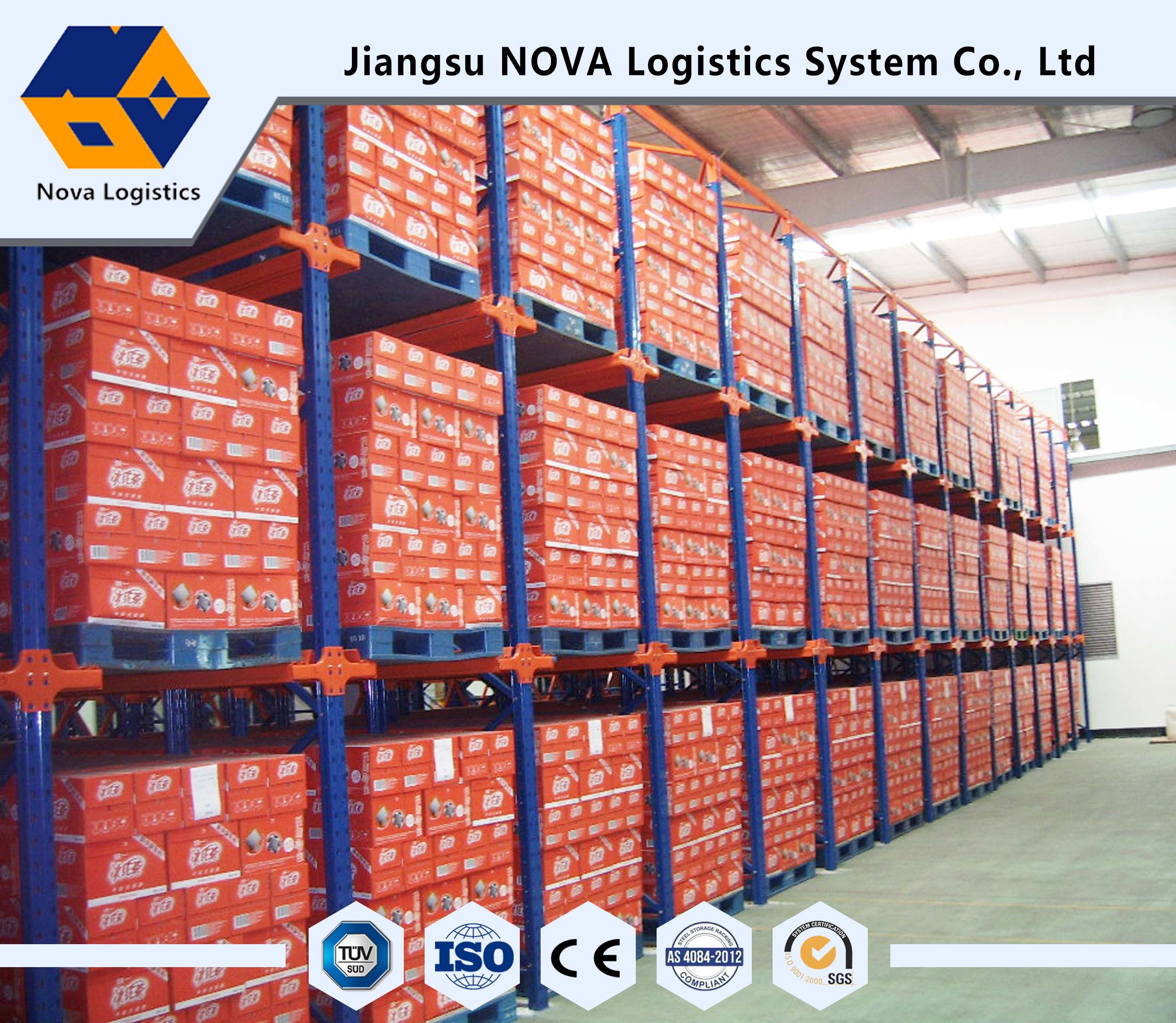 Drive αποθήκευσης αποθηκών εμπορευμάτων στο βασανισμό παλετών που εγγυάται από το CE του ISO/τη NOVA Jiangsu